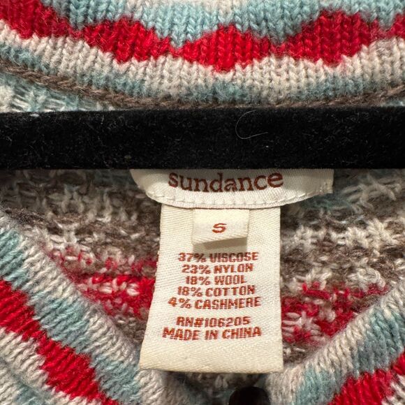 Vintage Size S Sundance Cardigan Wool Cotton Cashmere Blend Scandinavian - Picture 5 of 5